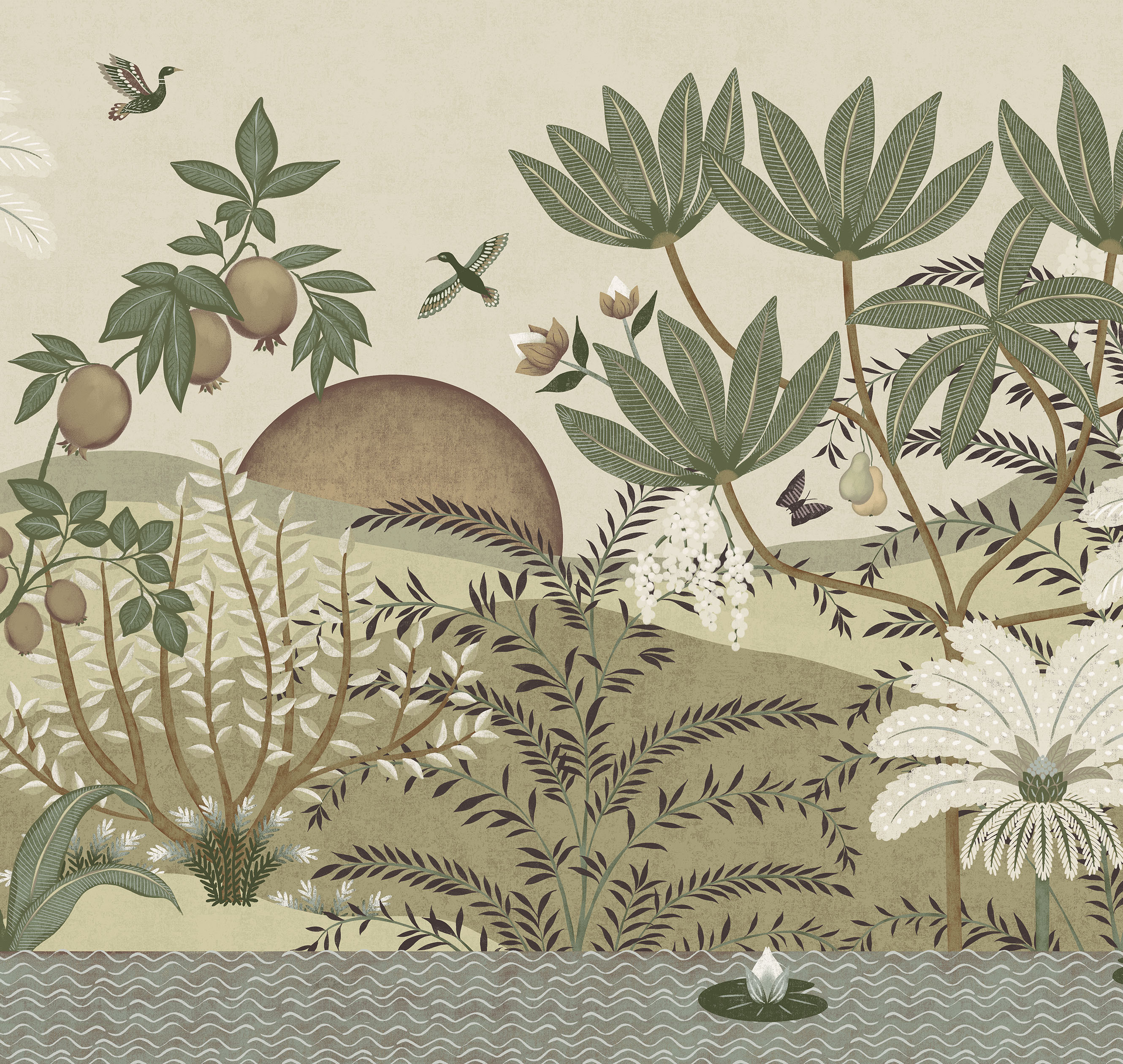 Панно Loymina Пейзаж 2 Гранатовый оазис ART20 005 3×5